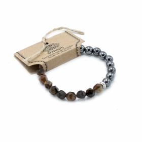 3x Pulsera de Piedras Preciosas Talladas - Ojo de Tigre Magnético