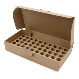 Caja Marrón con Bandeja para 50 Botellas de Aceites Esenciales de 10 ml