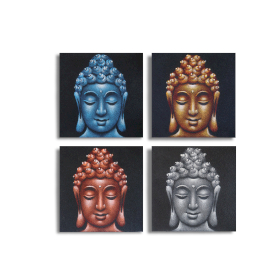 Set de 4 Cabezas de Buda 30x30cm