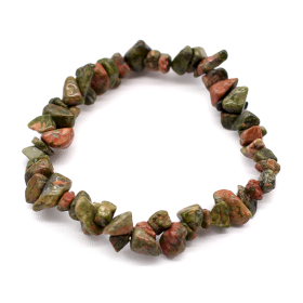 12x Pulseras Fragmentos de Piedras Preciosas - Jaspe verde