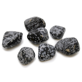 18x Piedras Naturales XL - Obsidiana Copo de Nieve