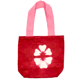 Bolsos de Algodón Natural Tye-Dye - 38x42x12cm - Flor Granate - Asa Rosa