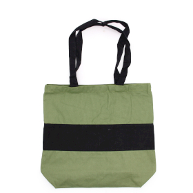 Bolsa de Algodón- 38x42x12cm - Verde y negro