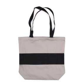 Bolsa de Algodón - 38x42x12cm - Gris y Negro