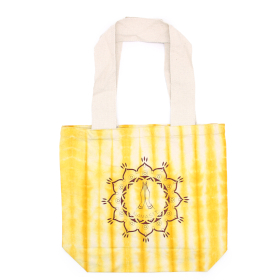 Bolsa de Algodón Tye-Dye - 38x42x12cm - Manos Namaste - Amarillo - Asa Natural