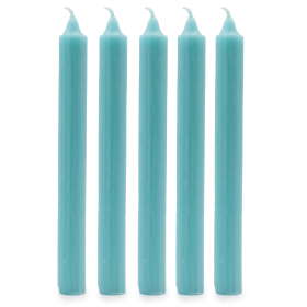 100x Velas de Color a Granel - Azul Claro Rústico - Paquete de 100