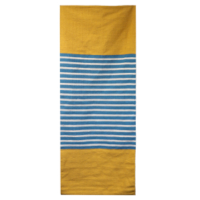 Alfombra India de Algodón - 70x170cm - Amarillo/ Azul