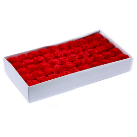 50x Flores de Jabón Manualidades - claveles - Rojo