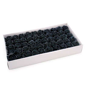 50x Flores de Jabón Artesanales - Med Rose - Negro con borde blanco