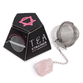 4x Colador de té de piedras preciosas - Cuarzo rosa