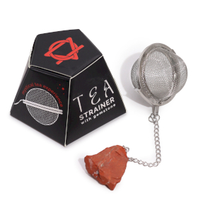 4x Colador de té de piedras preciosas - Jaspe rojo