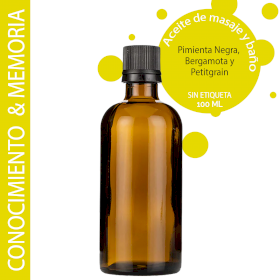 10x Aceite de Masaje - Conocimiento y Memoria 100ml - Sin etiquetar