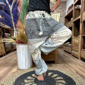 Pantalones para Yoga y Festivales -  Estampado Himalaya Cintura Alta - Gris