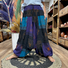 Pantalones para Yoga y Festivales - Estampado Aladino del Himalaya - Morado