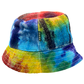 3x Sombrero de Festival Boho de Cáñamo y Algodón con Parches - Tiedye