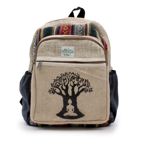 Mochila Pequeña de Cáñamo - Diseño Árbol de Bohdi