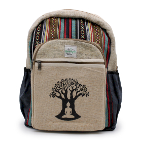 Mochila Grande de Cáñamo - Diseño Árbol de Bohdi