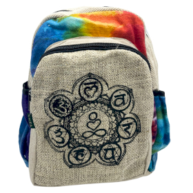 Mochila Mediana de Cáñamo Tiedye - 7 Chakras