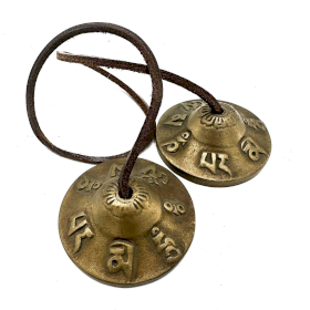 Tingsha Tibetana - Símbolos de la Suerte - aprox 6cm