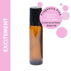 6x Aceite de Perfume Roll On 10ml - Sin Etiqueta - Excitement