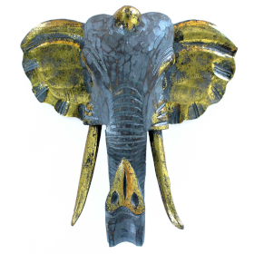 Cabeza Grande de Elefante - Oro y Gris