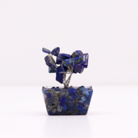 12x Mini arboles de piedras preciosas sobre base de orgonita - Sodalita (15 piedras)