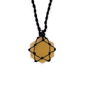 Colgante hexagonal de piedras preciosas entrelazada - Cuarzo amarillo