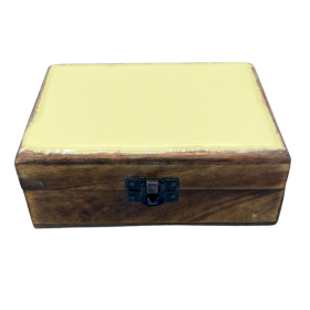 Caja de Madera Mediana de Cerámica Esmaltada - 15x10x6cm - Hormigón