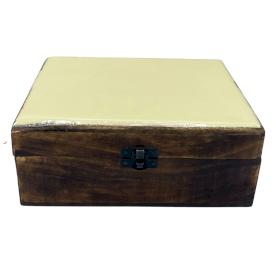 Caja de Madera Grande de Cerámica Esmaltada - 20x15x7.5cm - Hormigón