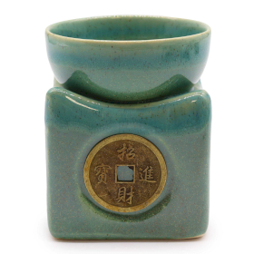 Quemador de aceite grande Lucky Coin - Jade