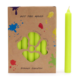 Juego de Velas de Mesa de Color Sólido - Pack de 21 - Verde Lima Rústico