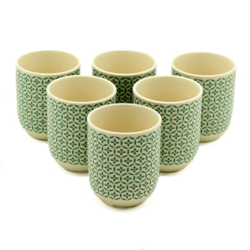 6x Tazas de te - Mosiac verde