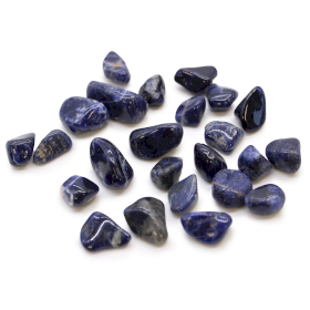 24x Pequeñas piedras africanas - Sodalita - Azul puro