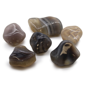 6x Piedras africanas grandes - Ágata gris - Botswana