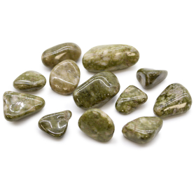 12x Piedras africanas medianas - Epidote Snowflake