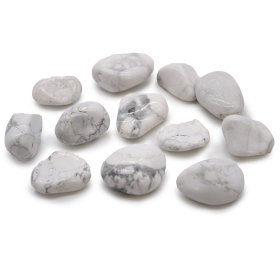 12x Piedras africanas medianas - Howlita blanca - Magnesita