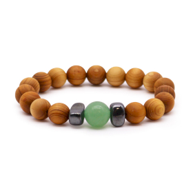 3x Pulsera de Cedro - Chakra Sacro - Cornalina