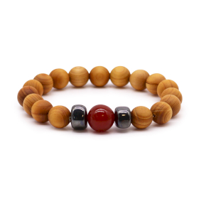 3x Pulsera  de Cedro - Chakra Raíz - Jaspe Rojo