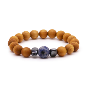 3x Pulsera de Cedro - Chakra Garganta - Sodalita