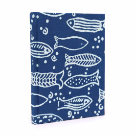 Cuadernos encuadernados en algodon  20x15cm - 96 pag - Pez  Indigo