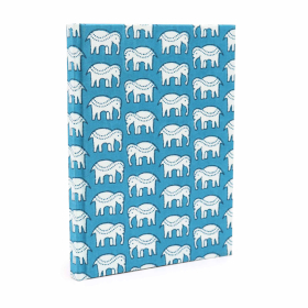 Cuadernos encuadernados en algodon 20x15cm - 96 pag - Elefantes