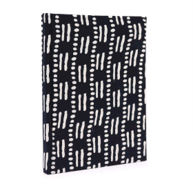 Cuadernos encuadernados en algodon 20x15cm - 96 pag - Puntos y rayas negros