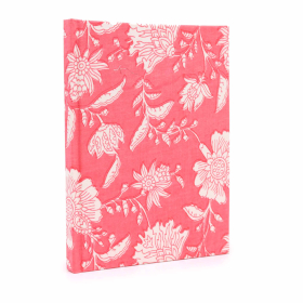 Cuadernosencuadernados en algodon 20x15cm - 96 pag - Rosa floral