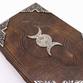 Libro Marro Bronceado Fuerte - Decoracion de triple luna de zinc - 200 pag con bordes de cubierta - 26x18cm