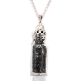 Collar de Piedras Preciosas en Botella - Onix Negro