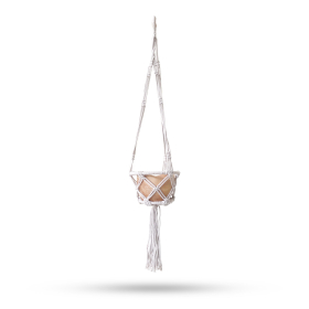 Porta Macera de Macrame con Aro Pequeño  - Natural - Aro de 16 cm