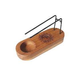 Quemador Palo Santo Pequeño - Madera de Teca - Diseño Yin y Yang