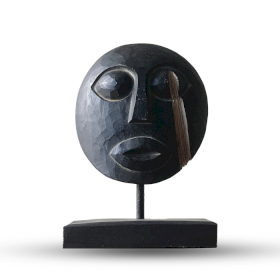 Mascara Decorativa Tribal de Timor- Negro 27x20cm