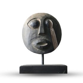 Máscara Decorativa Tribal de Timor - Antiguo 27x20cm