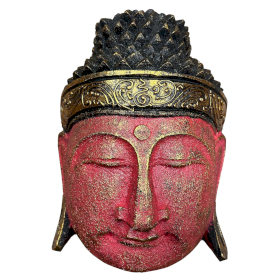 Decoracion de Hogar - Cabeza de Buda - 25cm - Rojo Brillante